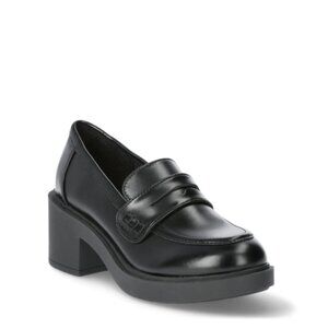 No Boundaries Women's Platform Heeled Penny Loafers